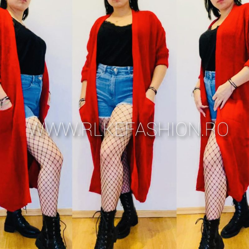 Cardigan lung din tricot cod 00223