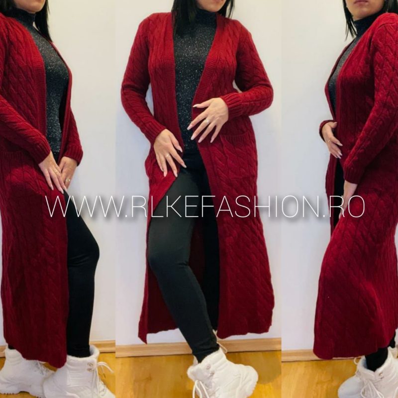 Cardigan lung din tricot cod 00238