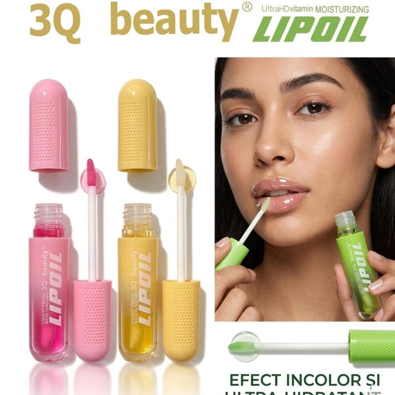Ulei de buze cu vitamine 3Q Beauty – Hidratare Intensă și Strălucire de Oglindă